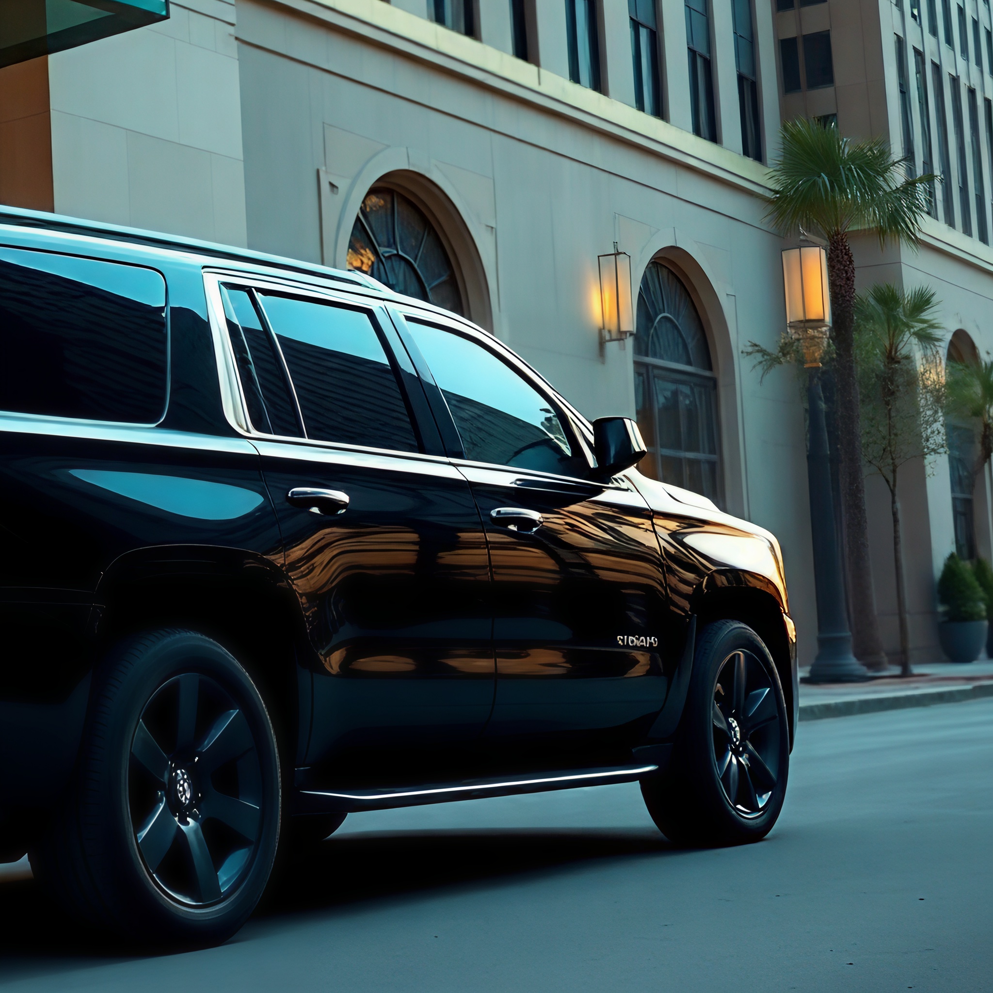 Luxury sedan at Houston hotel